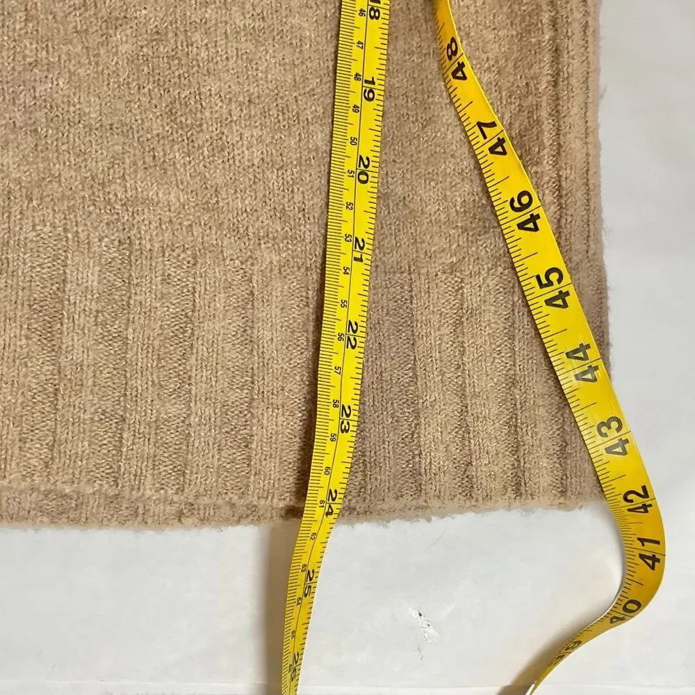 J. Crew Camel Tan Wool Blend Supersoft Yarn Mock Neck Long Sleeve Sweater Size M